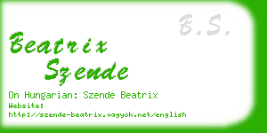 beatrix szende business card